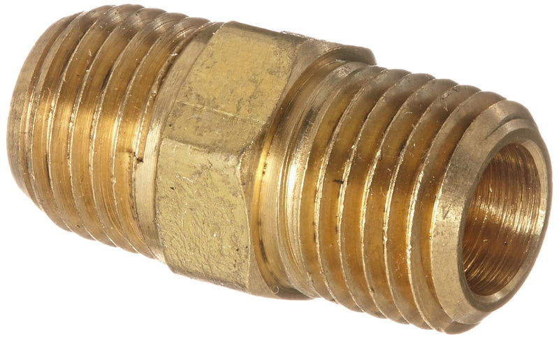 [Australia - AusPower] - Anderson Metals 56122 Brass Pipe Fitting, Hex Nipple, 1/4" x 1/4" NPT Male Pipe 0.25 Inch Golden 