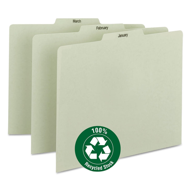 [Australia - AusPower] - Smead SMD50365 Recycled Top Tab File Guides, Monthly, 1/3 Tab, Pressboard, Lette, Manila 