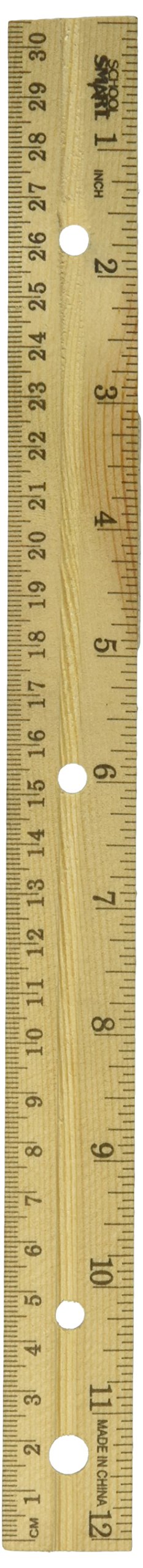 [Australia - AusPower] - School Smart Double Beveled Wood Ruler, 12 x 1-1/8 x 5/32 Inches 
