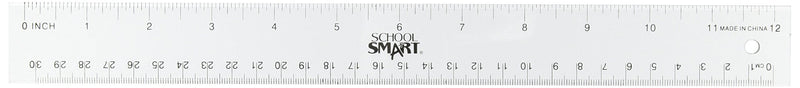[Australia - AusPower] - School Smart Inches and Metric Plastic Ruler, 12 in, Clear, Pack of 10 