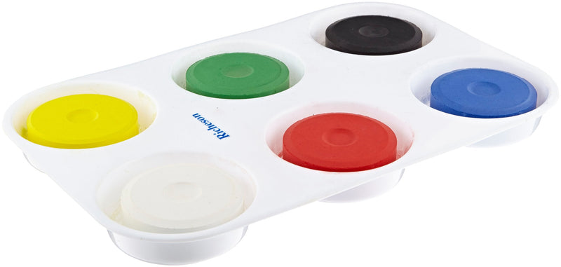 [Australia - AusPower] - Sax Non-Toxic Giant Tempera Paint Cakes with Tray - 2 1/4 x 3/4inch - Set of 6 - Assorted Colors 