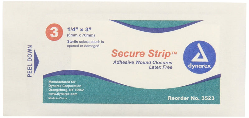 [Australia - AusPower] - Dynarex Wound Closure Strips, Sterile, 1/4 X 3 Inch, 50 Count 