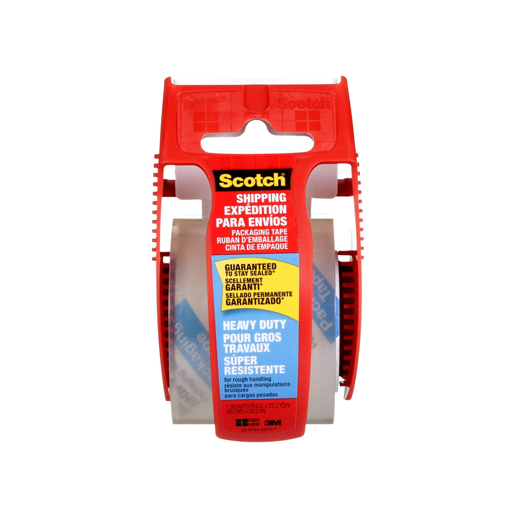 [Australia - AusPower] - Scotch Heavy Duty Shipping Packaging Tape, 1 Roll with Dispenser, 1.88" x 22.2 Yards, 1.5" Core, Great for Packing, Shipping & Moving, Clear (142) 