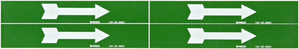 [Australia - AusPower] - Brady 93257 1-1/8" Height, 7" Width, 1" - 2-1/2" Outside Pipe Diameter, B-946 High Performance Vinyl, White On Green Color Self-Sticking Vinyl Arrow 