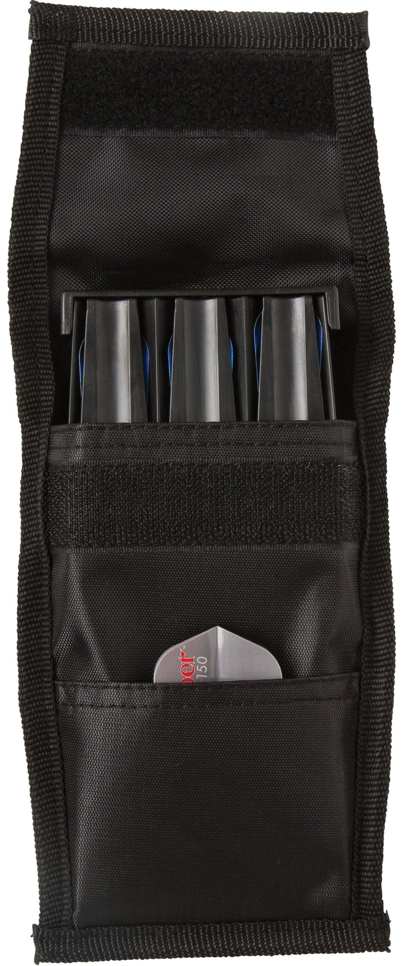 [Australia - AusPower] - Casemaster Single Black Dart Case with Solid Plastic Insert and Flexible, Tough Nylon Covering, Holds 3 Steel Tip and Soft Tip Darts, Hard Shell Keeps Flights in Perfect Shape 
