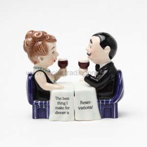 [Australia - AusPower] - Pacific Giftware Reservation Magnetic Ceramic Salt and Pepper Shaker Set Wedding Anniversary 