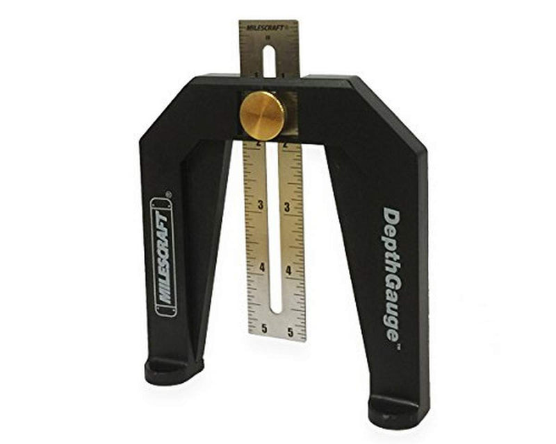 [Australia - AusPower] - Milescraft 8601-Depth Gauge Measuring and Marking Tool for use with Routers, Router Tables, Table Saws and Band Saws-Durable Ruler with Imperial and Metric Markings- Self Standing Frame 