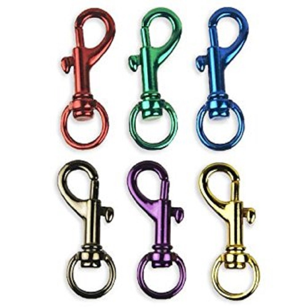 [Australia - AusPower] - 6 Bright Colors Aluminum Spring Snap Hook Set 1-1/2" 