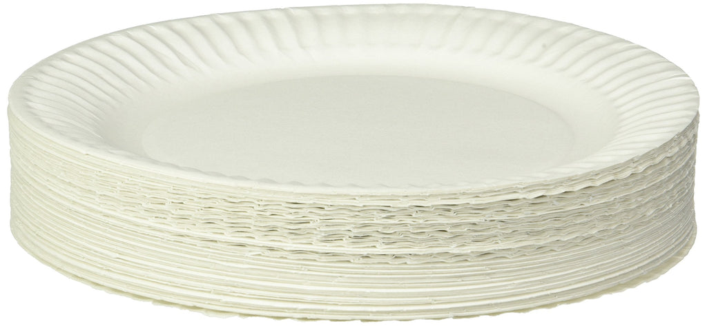 [Australia - AusPower] - Empress Uncoated Paper Plate, 9 Inches, White, Pack of 100 - 1004997 
