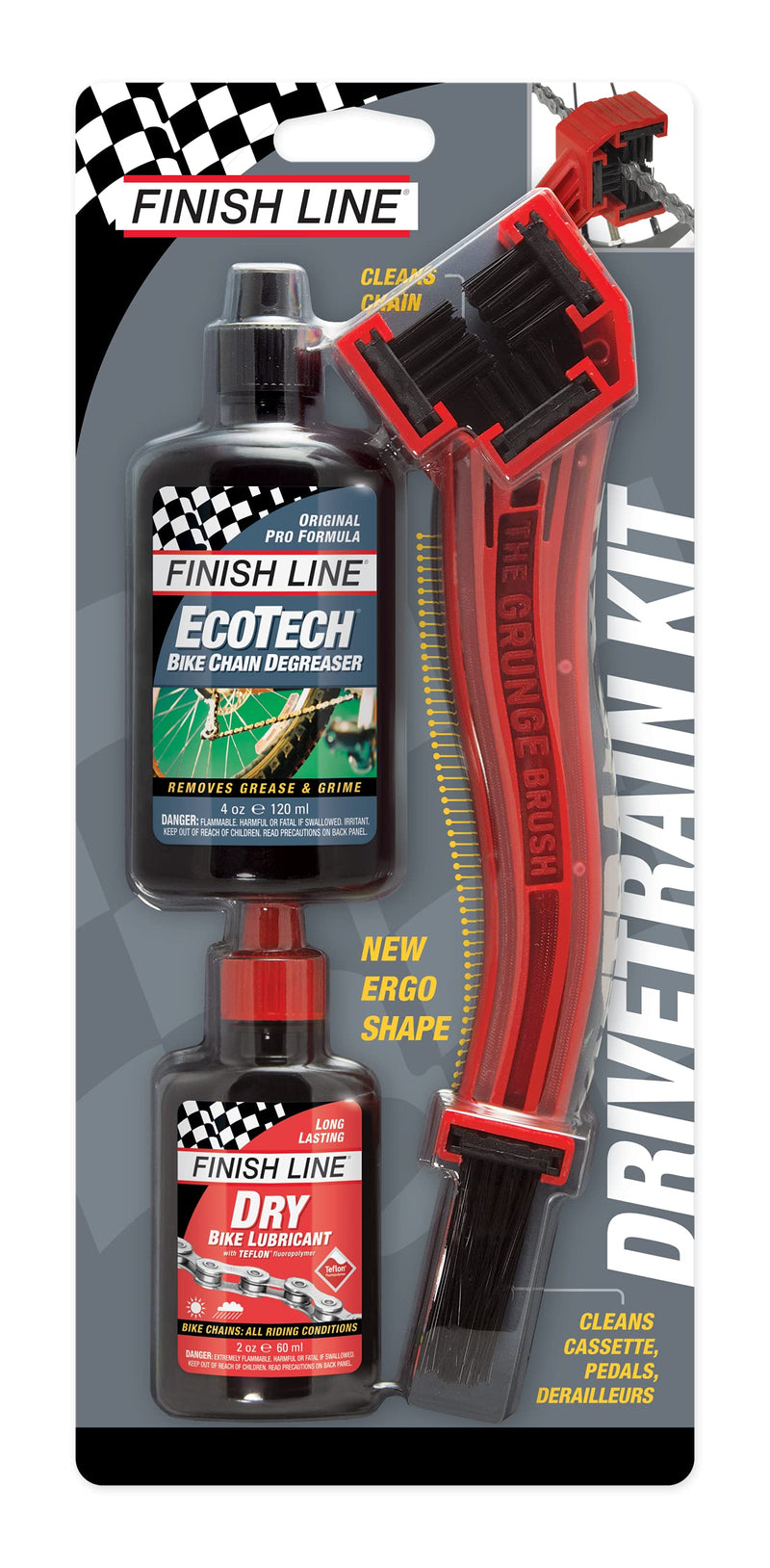 [Australia - AusPower] - Finish Line Starter Kit 1-2-3: Grunge Brush + 2oz DRY Lube + 4oz Multi-Degreaser 