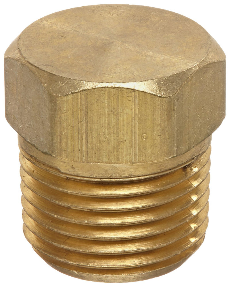 [Australia - AusPower] - Anderson Metals - 56121-06 56121 Brass Pipe Fitting, Cored Hex Head Plug, 3/8" NPT Male Pipe 