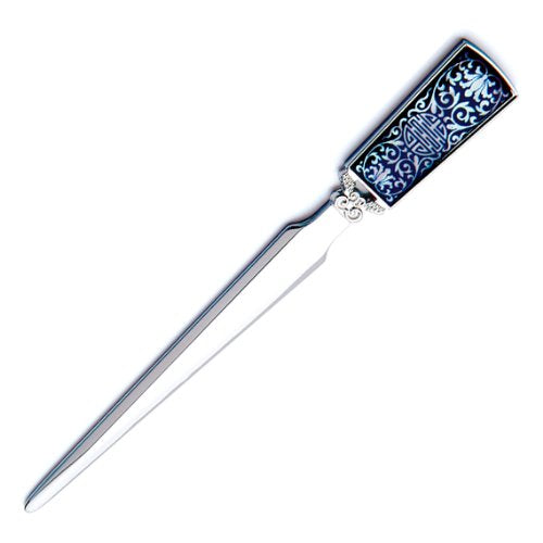 [Australia - AusPower] - Mother of Pearl Arabesque Flower Design Black Metal Steel Knife Office Sword Blade Hand Envelope Gift Letter Opener 