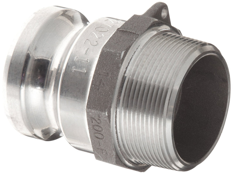 [Australia - AusPower] - Dixon Valve & Coupling 200-F-AL Aluminum 356T6 Boss-Lock Type F Cam and Groove Hose Fitting, 2" Plug x 2" NPT Male 