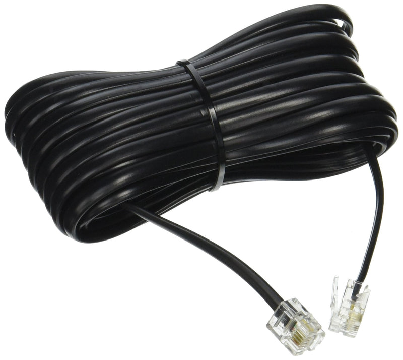 [Australia - AusPower] - 25' FT FOOT BLACK PHONE TELEPHONE EXTENSION CORD CABLE LINE WIRE WITH STANDARD RJ-11 PLUGS 