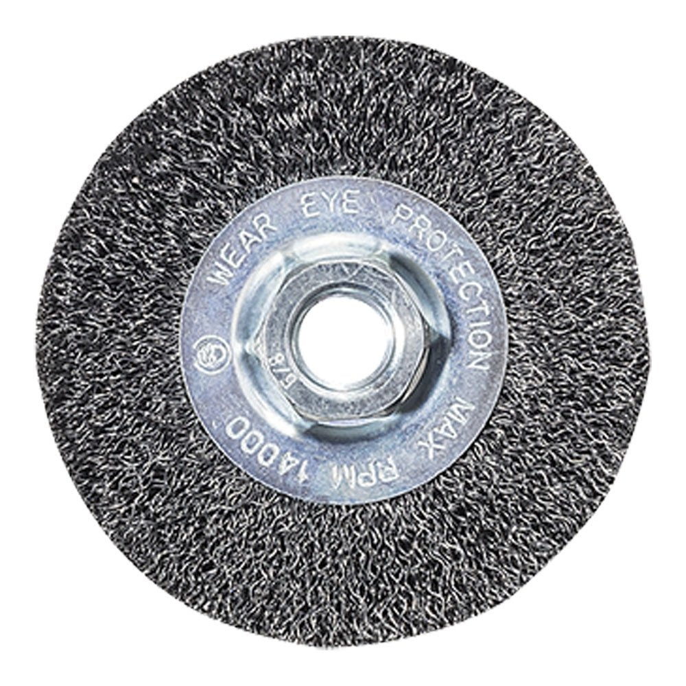 [Australia - AusPower] - Mercer Industries 187010 Crimped Wire Wheel, 4" x 1/2" x 5/8"-11, For Angle Grinders .014 Carbon Steel 
