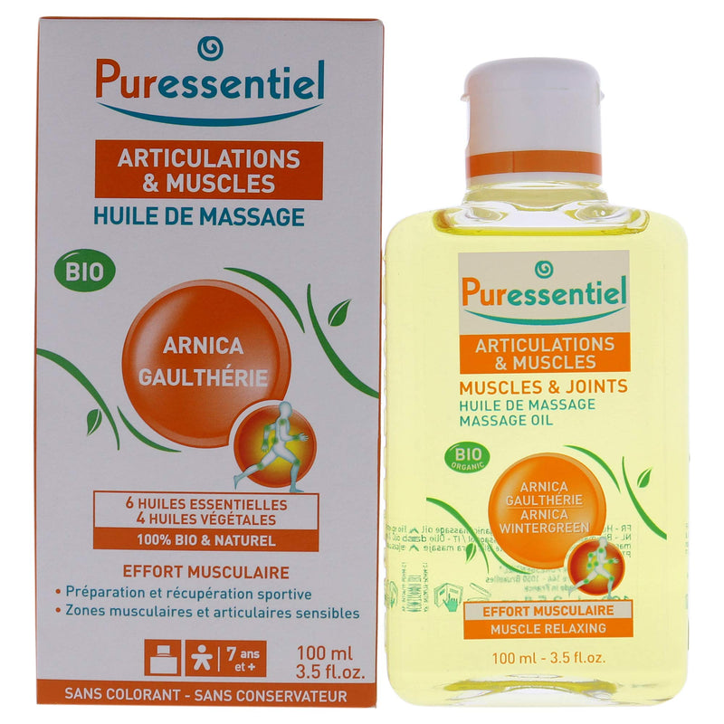 [Australia - AusPower] - Puressentiel Muscles and Joints Relaxing Arnica and Massage Oil 100 Natural Origin Vegan Made in France, wintergreen, 3.5 Ounce (4897317) 