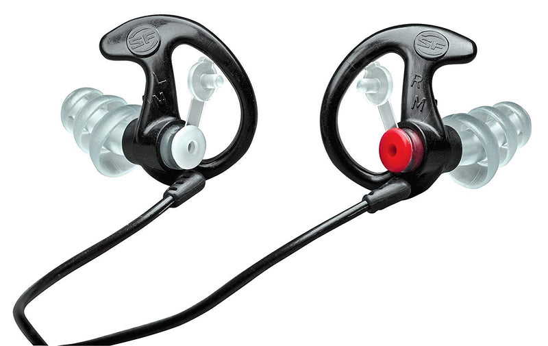 [Australia - AusPower] - SureFire EP4 Sonic Defenders Plus filtered Earplugs, triple flanged design, reusable, Black, Medium 