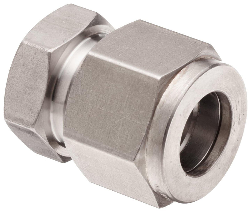 [Australia - AusPower] - Brennan N2408-06-SS Stainless Steel Compression Tube Fitting, Double Ferrule Cap, 3/8" Tube OD 3/8 Inch 