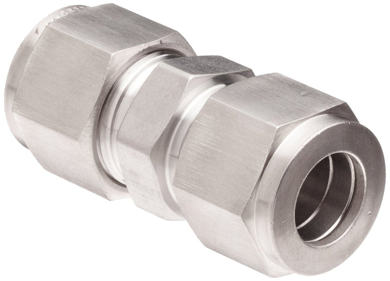 [Australia - AusPower] - Brennan N2403-04-04-SS Stainless Steel Compression Tube Fitting, Straight Union, 1/4" Tube OD 0.25 Inch 