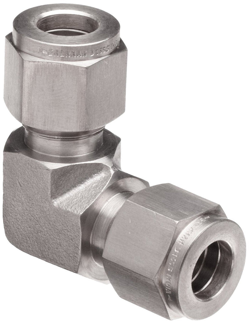 [Australia - AusPower] - Brennan N2500-04-04-SS Stainless Steel Compression Tube Fitting, 90 Degree Elbow, 1/4" Tube OD 0.25 Inch 
