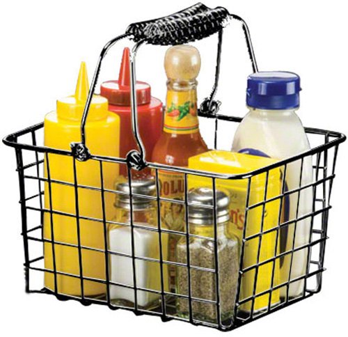 [Australia - AusPower] - American Metalcraft RBHB975 9" x 7" Black Rectangular Basket w/ Handles 