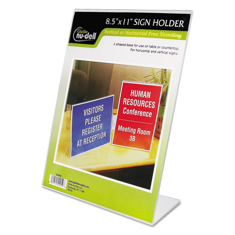 [Australia - AusPower] - Nudell One-Piece Vertical Sign Holder, Clear Frame,"11" x 8.5" x 12.8"" 