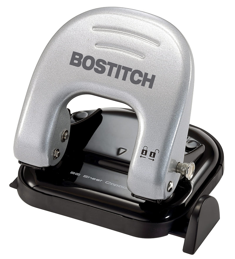 [Australia - AusPower] - Bostitch Office EZ Squeeze Reduced Effort 2-Hole Punch, 20 Sheets, Locking Handle, Silver (2310) 