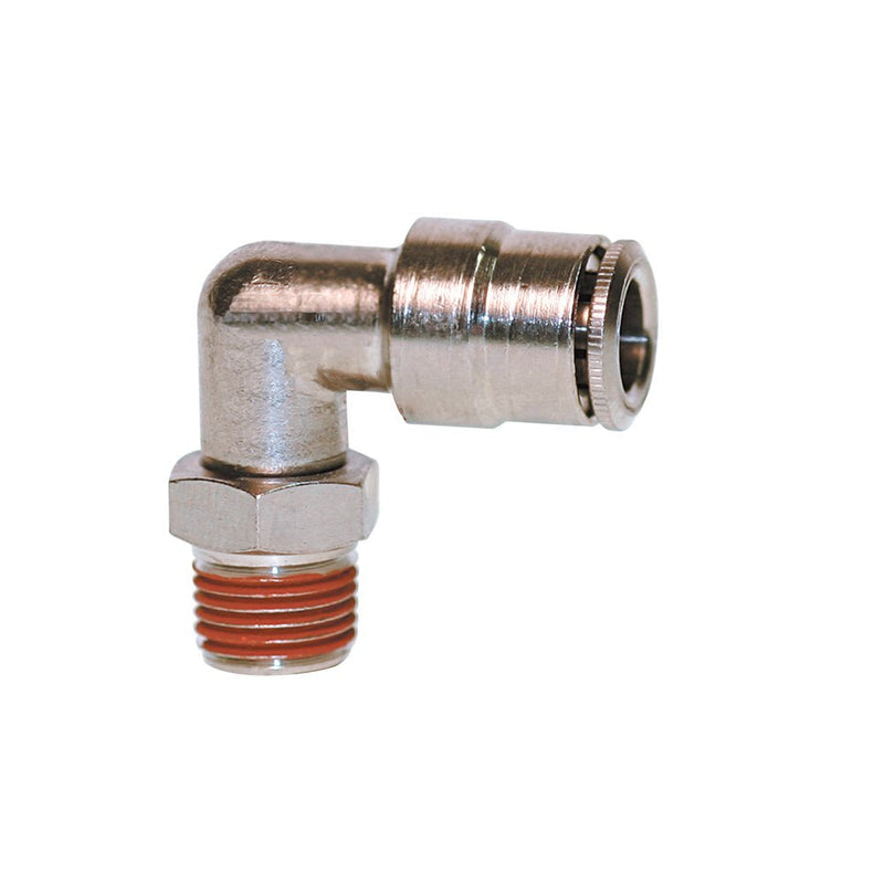 [Australia - AusPower] - Brennan PCNB2501-04-02 Nickel-Plated Brass Push-to-Connect Tube Fitting, 90 Degree Elbow, 1/4" Tube OD x 1/8" NPT Male 1/4" x 1/8" NPT Male 