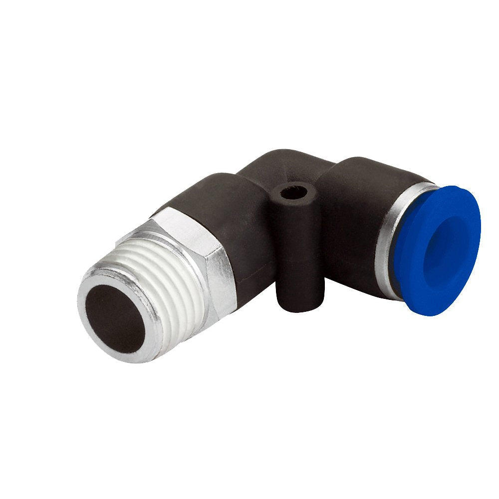 [Australia - AusPower] - Brennan PCNY2501-L-05-04 PBT Push-to-Connect Tube Fitting, 90 Degree Extended Elbow, 5/16" Tube OD x 1/4" NPT Male 5/16" x 1/4" NPT Male 