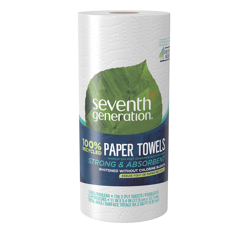 [Australia - AusPower] - Seventh Generation Paper Towels, 100% Recycled Paper, 1 Roll of 156 2-Ply Sheets (Packaging May Vary) 