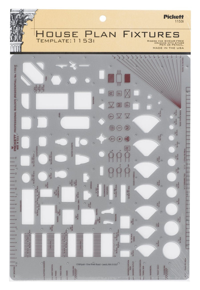 [Australia - AusPower] - Pickett House Plan Fixtures Kitchen and Bath Template, 1/4 Inch Scale (1153I) House Plan Kitchen/Lavatory - 1/4 inch scale 