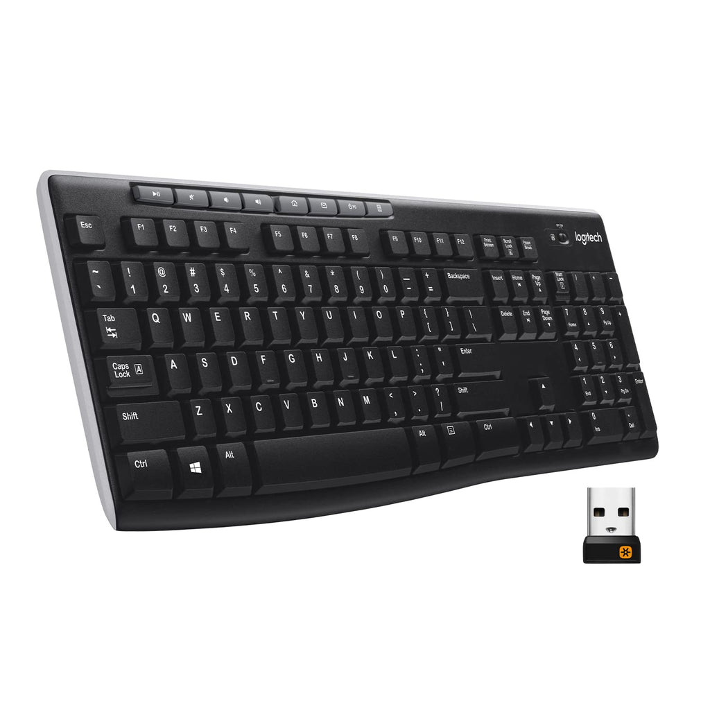 [Australia - AusPower] - Logitech K270 Wireless Keyboard for Windows, 2.4 GHz Wireless, Full-Size, Number Pad, 8 Multimedia Keys, 2-Year Battery Life, Compatible with PC, Laptop Keyboard K270 