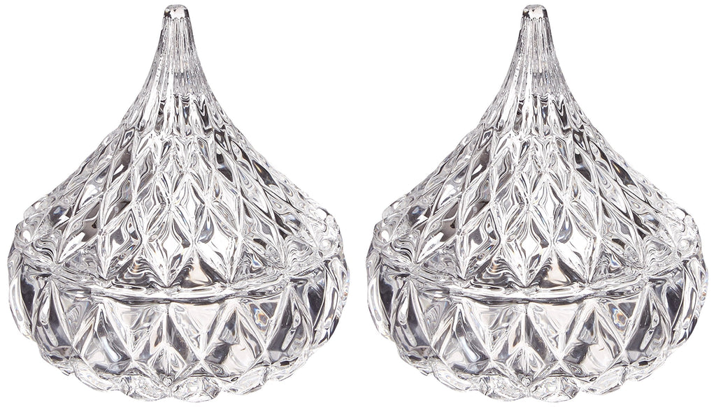 [Australia - AusPower] - Godinger Crystal Famous Hersheys Kiss Crystal Trinket Box, Set of 2 1 Clear crystal 