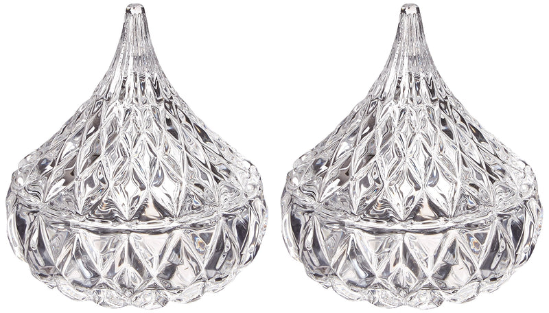 [Australia - AusPower] - Godinger Crystal Famous Hersheys Kiss Crystal Trinket Box, Set of 2 1 Clear crystal 