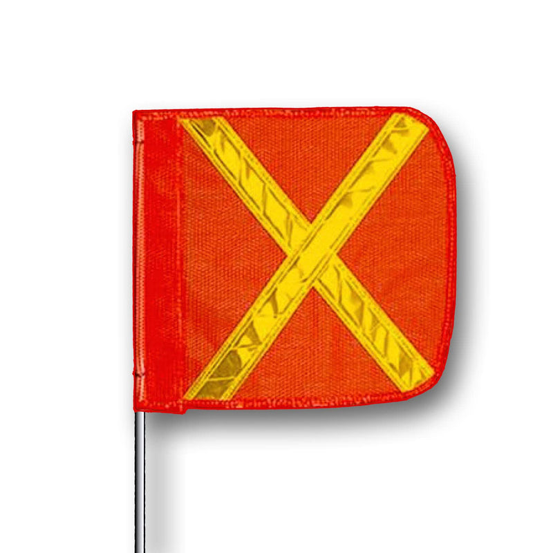 [Australia - AusPower] - Flagstaff FS8 Orange Safety Flag with Yellow Reflective X, 16" Overall Length, 16" Overall Width 16 Inches 16" L X 16" W 1 
