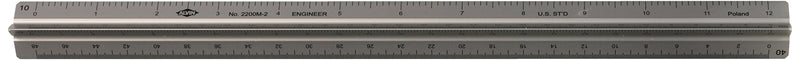 [Australia - AusPower] - ALVIN 2200M-2 Aluminum Engineer Triangular Scale, Ruler for Drafting and Drawing, Great for Students and Professionals - 12 Inches 