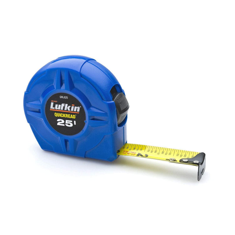 [Australia - AusPower] - Crescent Lufkin 1" x 25' Hi-Viz® Blue Quickread Yellow Clad Tape Measure - QRL625MP 