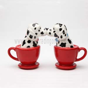 [Australia - AusPower] - Pacific Giftware Kissing Dalmatian Dogs in Tea Cup 3.5'' Tall Magnetic Salt and Pepper Shakers Set 