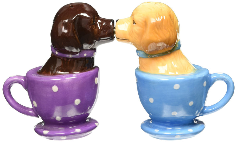 [Australia - AusPower] - Pacific Trading Labrador Retriever Teacup Magnetic Salt & Pepper Shakers They Kiss! Attractives, 3 1/2'' Tall 