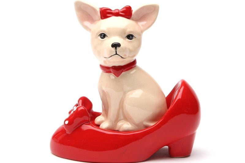 [Australia - AusPower] - Pacific Giftware Chihuahua in High Heel Shoe Pumps Ceramic Magnetic Salt Pepper Shaker 