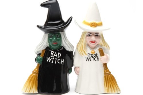 [Australia - AusPower] - Pacific Trading Good Witch and Bad Witch Magnetic Ceramic Salt & Pepper Shakers 