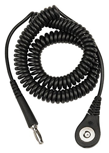 [Australia - AusPower] - DESCO Brand 09180 Coiled Ground Cord, Jewel MagSnap Socket, 6', with Resistor 
