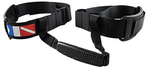 [Australia - AusPower] - Scuba Diving Dive Adjustable Tank Cylinder Carrier Holder w/Dive Flag Logo Black 