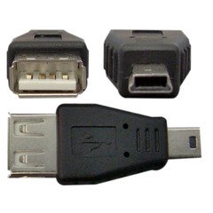 [Australia - AusPower] - PcConnectTM USB A Female / USB Mini-B 5 pin Male Adaptor 