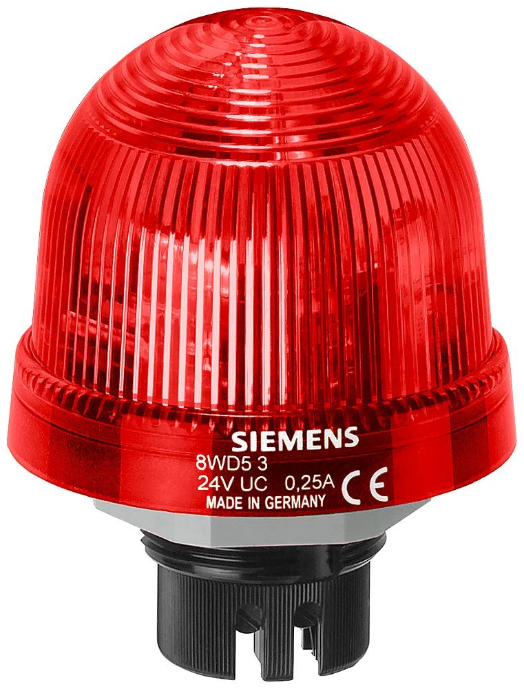 [Australia - AusPower] - Siemens 8WD53 20-5DB Sirius Signal Column Beacon, Thermoplastic Enclosure, IP65 Protection, 70mm Diameter, LED Lamp, Rotating Beacon LED, UC 24 V Rated Voltage. Red 