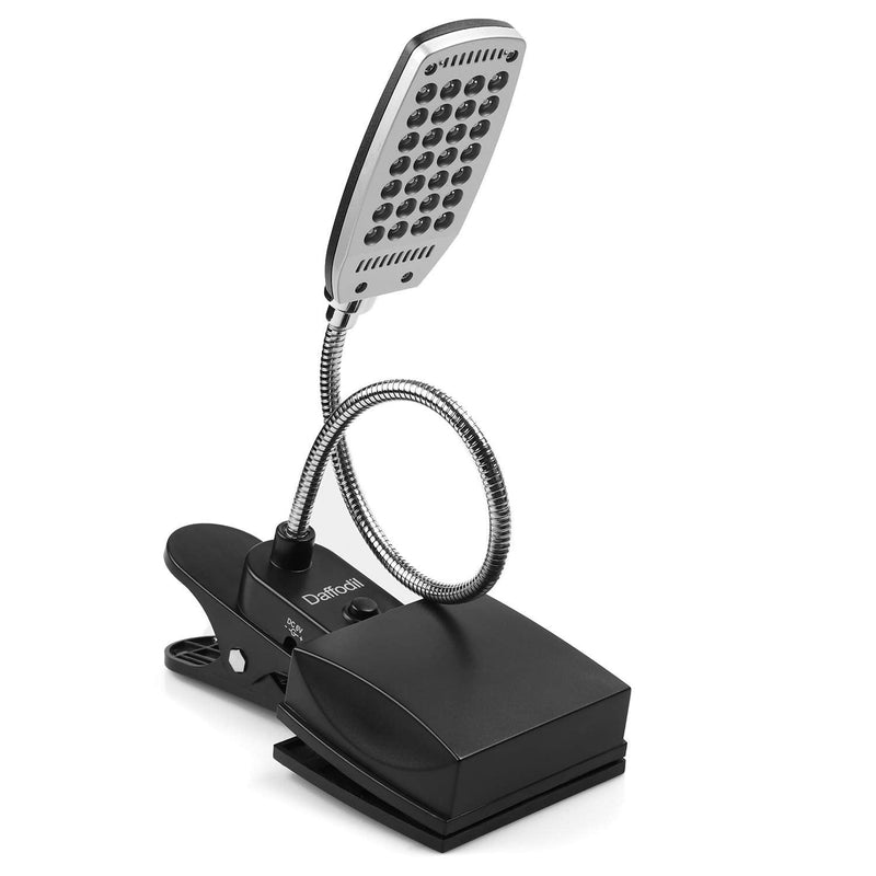 [Australia - AusPower] - USB and Battery Powered Desk Keyboard Light - Daffodil ULT300 - Table/Headboard Clamp and Flexible Gooseneck with 28 LED Beads in 3 Brightness Levels for Easy Reading 