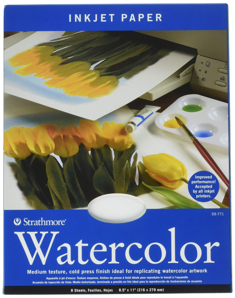 [Australia - AusPower] - Strathmore (59-771 Watercolor Inkjet Paper, 8.5"x11", 8 Sheets 