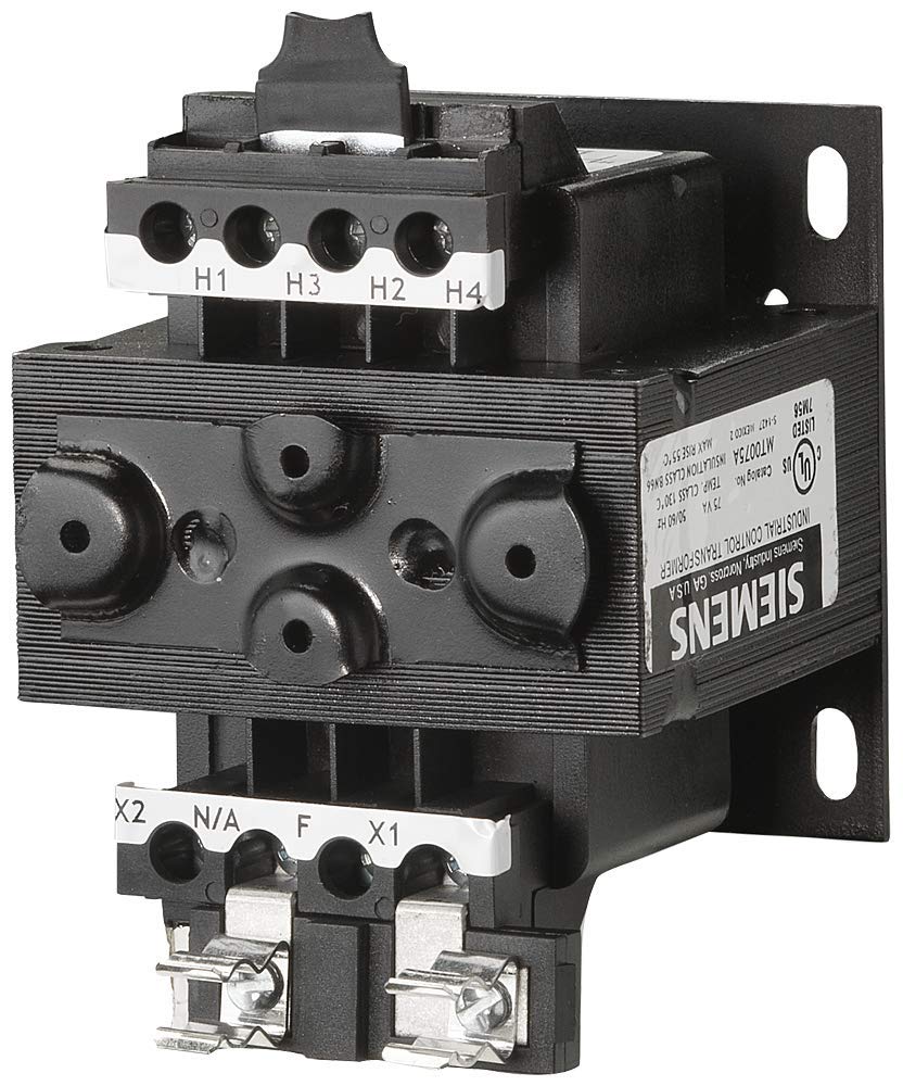 [Australia - AusPower] - Siemens MT0075A Industrial Power Transformer, Domestic, 240 X 480, 230 X 460, 220 X 440 Primary Volts 50/60Hz, 120/115/110 Secondary Volts, 75VA Rating , Black 