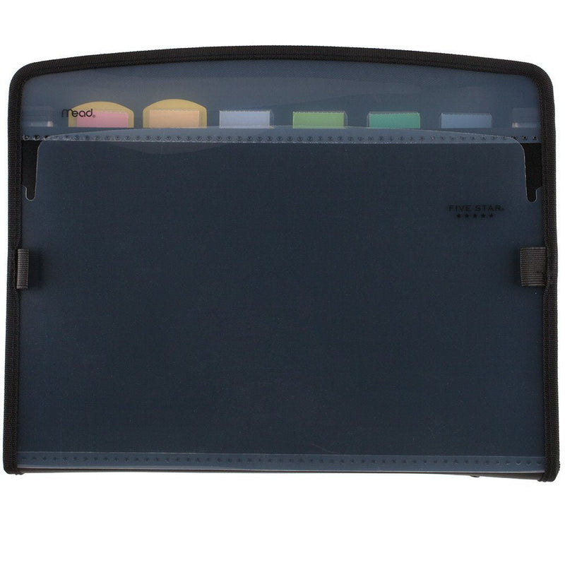 [Australia - AusPower] - Five Star Expanding File, 7-Pocket Expandable Filing Folder,, Zipper Closure, Customizable, Tabbed, Tabs, Black (72709) 
