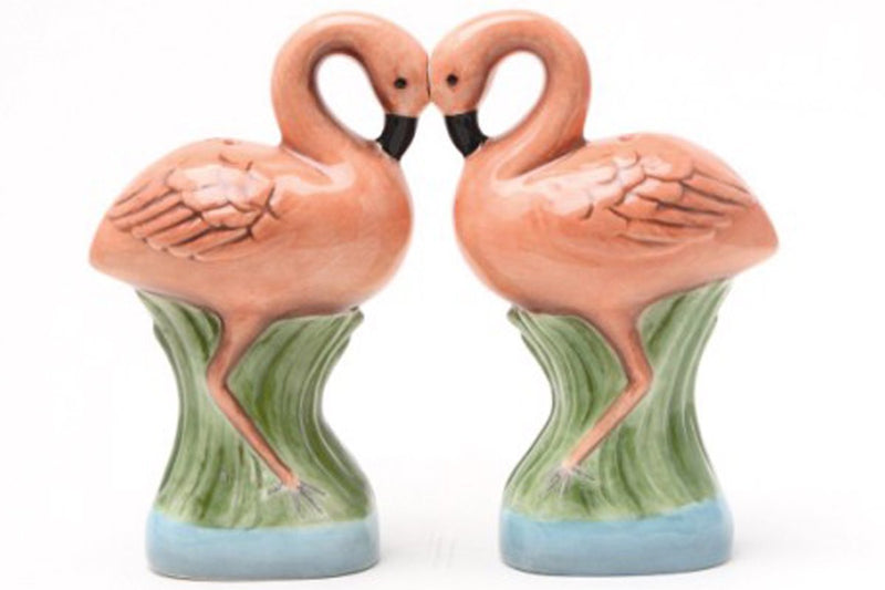 [Australia - AusPower] - Pacific Trading Flamingos Ceramic Salt and Pepper Shaker Set 